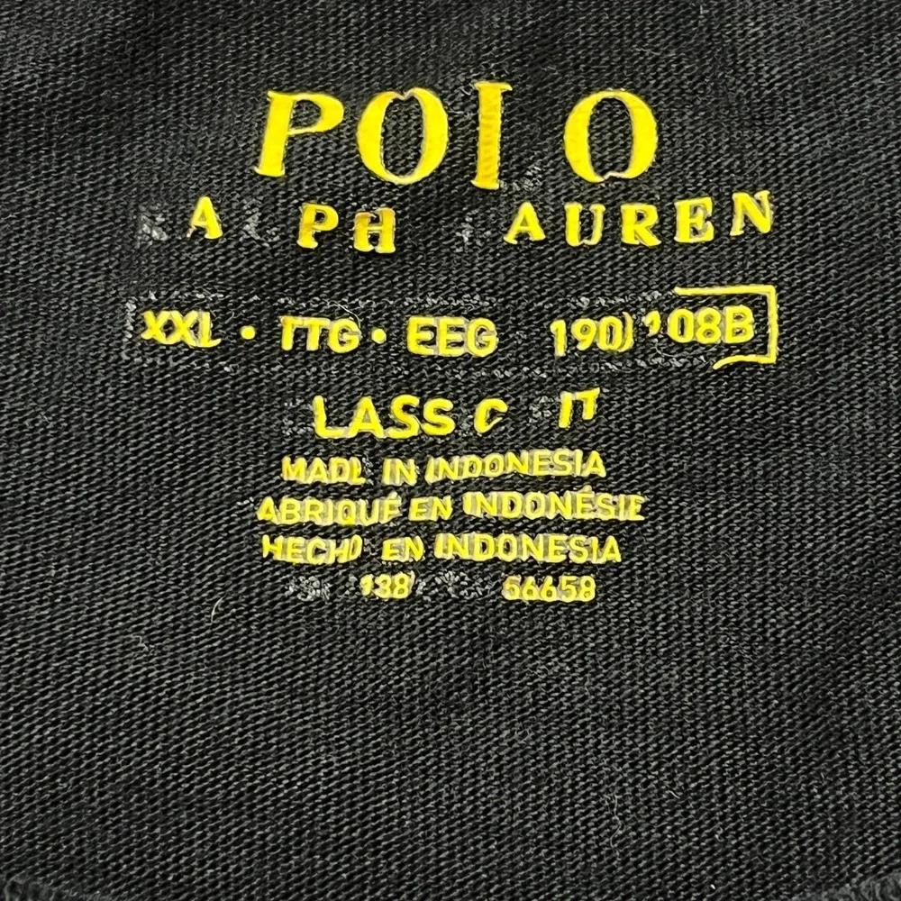 Polo Ralph Lauren T-Shirt Mens XXL Classic Fit Black Red Pony Chest Pocket Tee